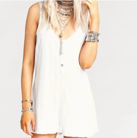 NWT Show Me Your Mumu White Ellie Romper S - Picture 1 of 10